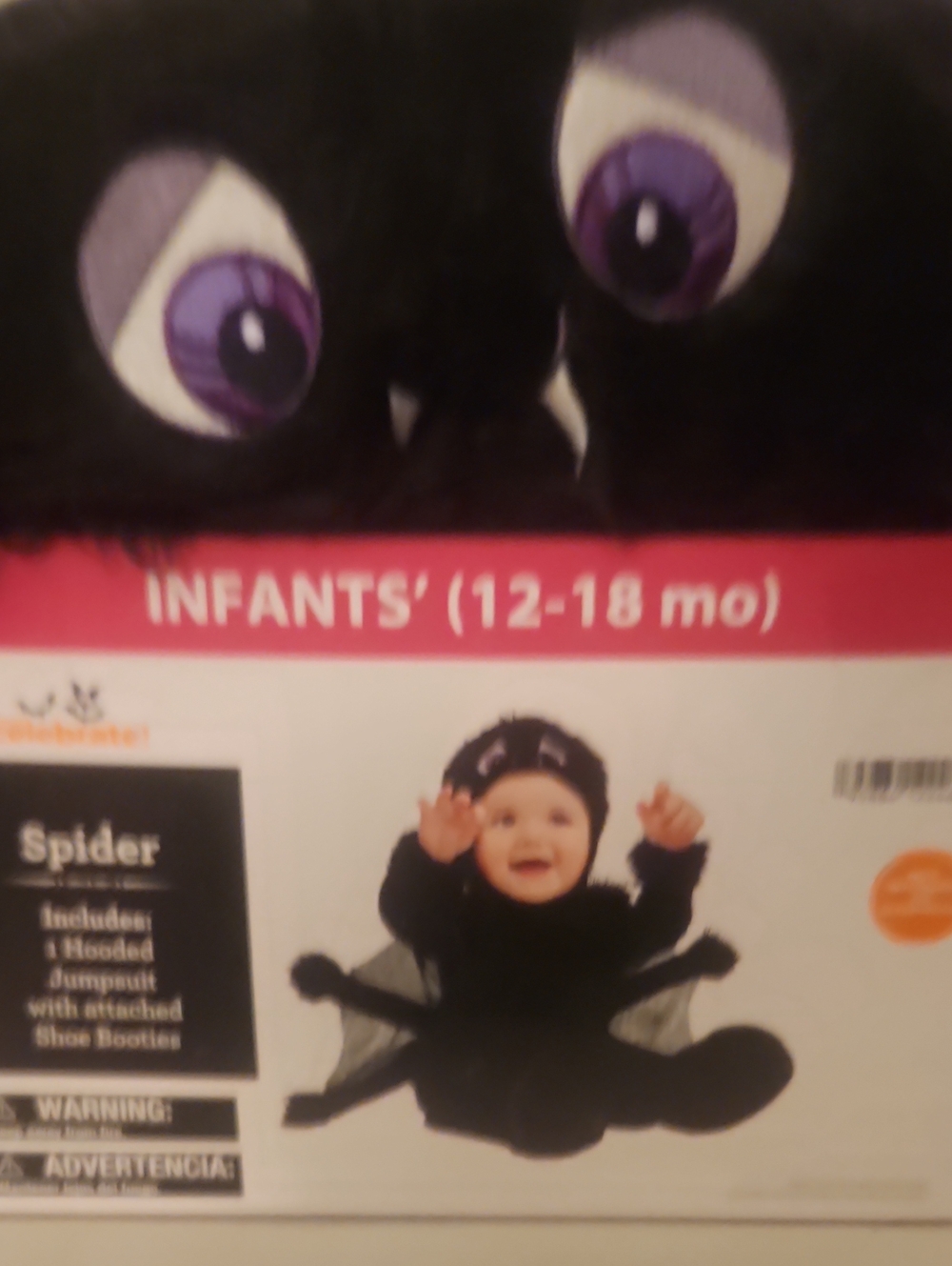 Celebrate It Black Infant Spider Hooded Jumpsuit Costume